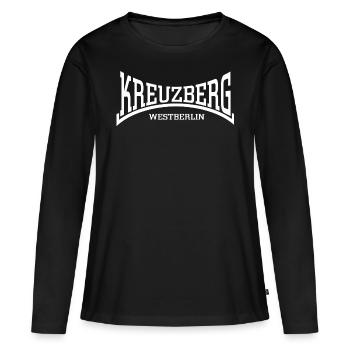Kreuzberg Berlin-Ouest - T-shirt manches longues Premium bio Femme - noir - Devant - Julia (174cm)