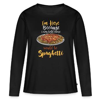 Spaghetti - Cadeau pour les amateurs de spaghetti - - T-shirt manches longues Premium bio Femme - noir - Devant - Julia (174cm)