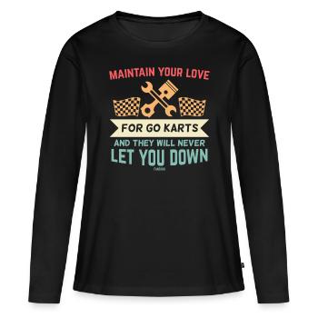 Pilote de course kart - T-shirt manches longues Premium bio Femme - noir - Devant - Julia (174cm)