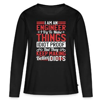Ingenieur Geschenk - Ingenieur - Frauen Premium Bio Langarmshirt - Schwarz - Vorne - Julia (174cm)
