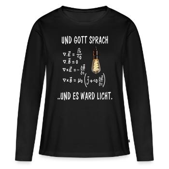 Physik Maxwell Gleichungen Physiker Mathematiker S - Frauen Premium Bio Langarmshirt - Schwarz - Vorne - Julia (174cm)