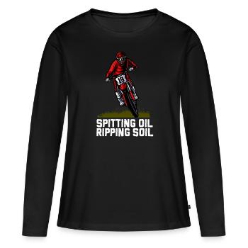 Motocross motocross machine motocross moto - T-shirt manches longues Premium bio Femme - noir - Devant - Julia (174cm)