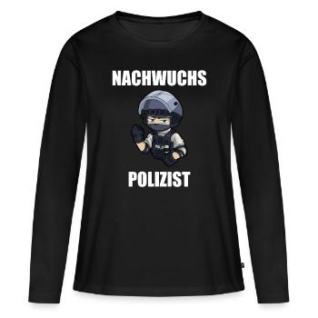 Polizei Ausbildung - Nachwuchs Polizist - Frauen Premium Bio Langarmshirt - Schwarz - Vorne - Julia (174cm)