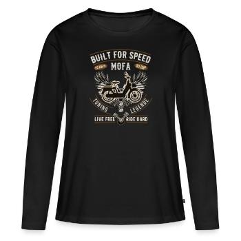 Moped Tshirt Moped Scooter Moped Driver Moped Moped - Women's Premium Organic Long Sleeve Shirt - black - Front - Julia (174cm)