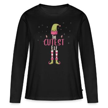Cute elf costume elf family gift - Women's Premium Organic Long Sleeve Shirt - black - Front - Julia (174cm)