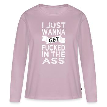 Sexe Proverbe Anal Porno Échangistes - T-shirt manches longues Premium bio Femme - rose poudré - Devant - Julia (174cm)