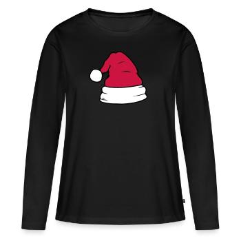 Santa hat - Women's Premium Organic Long Sleeve Shirt - black - Front - Julia (174cm)