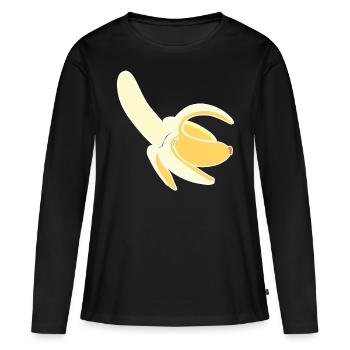 Banane Fruits Amoureux de banane Banane Hommes - T-shirt manches longues Premium bio Femme - noir - Devant - Julia (174cm)