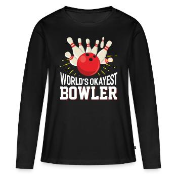 Bowling bowling boule de bowling cadeau - T-shirt manches longues Premium bio Femme - noir - Devant - Julia (174cm)