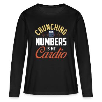 Le nombre croquant est mon cardio - cadeau drôle - T-shirt manches longues Premium bio Femme - noir - Devant - Julia (174cm)