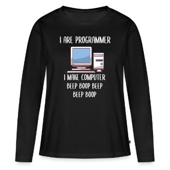 Je suis programmeur en programmation - T-shirt manches longues Premium bio Femme - noir - Devant - Julia (174cm)