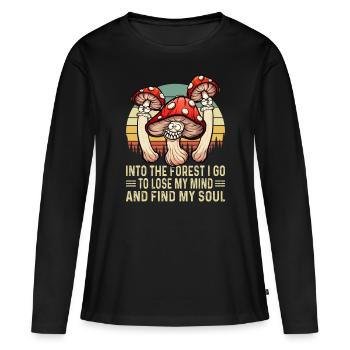 Champignons magiques Médicaments psychédéliques Hallucinogène - T-shirt manches longues Premium bio Femme - noir - Devant - Julia (174cm)