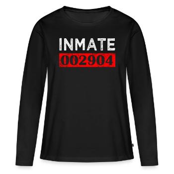 Déguisement de prisonnier drôle de prison de détenu - T-shirt manches longues Premium bio Femme - noir - Devant - Julia (174cm)