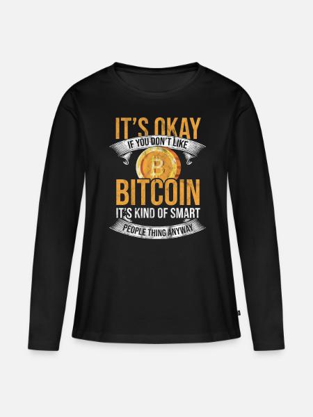 Bitcoin Blockchain Currency Litecoin Crypto Börse - Frauen Premium Bio Langarmshirt - Schwarz