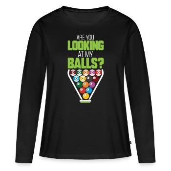 billard billard billard idée cadeau boule de billard que - T-shirt manches longues Premium bio Femme - noir - Devant - Julia (174cm)