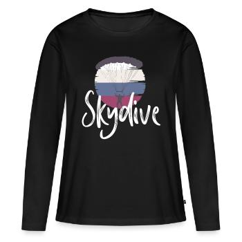 parachutisme parachute parachutisme parachutisme - T-shirt manches longues Premium bio Femme - noir - Devant - Julia (174cm)