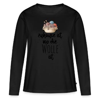 Perfekter Stricken Spruch für Großmütter Geschenk - Frauen Premium Bio Langarmshirt - Schwarz - Vorne - Julia (174cm)