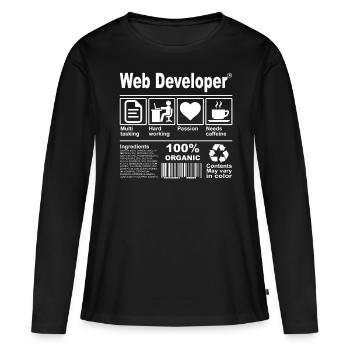 Web Developer - Frauen Premium Bio Langarmshirt - Schwarz - Vorne - Julia (174cm)