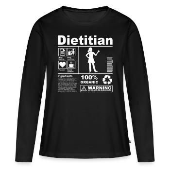 Description du produit diététiste - T-shirt manches longues Premium bio Femme - noir - Devant - Julia (174cm)