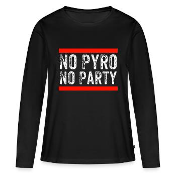 No Pyro No Party - Women's Premium Organic Long Sleeve Shirt - black - Front - Julia (174cm)