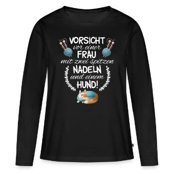 Perfekter Wolle Spruch für Mütter Geschenk - Frauen Premium Bio Langarmshirt - Schwarz - Vorne - Julia (174cm)