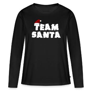 Père Noël, Père Noël, Père Noël, Père Noël, Père Noël - T-shirt manches longues Premium bio Femme - noir - Devant - Julia (174cm)