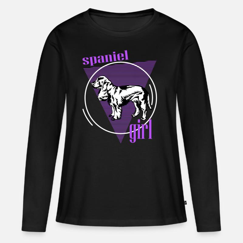 Spaniel, Springer Spaniel, Spaniel For Spaniel Gi - Frauen Premium Bio Langarmshirt - Schwarz