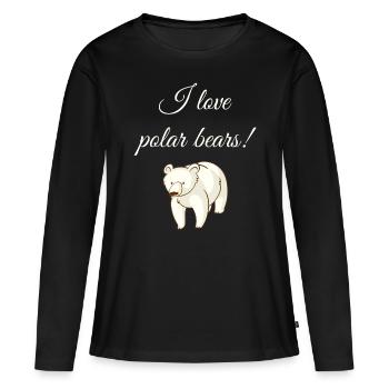 Ours polaire ours polaires - T-shirt manches longues Premium bio Femme - noir - Devant - Julia (174cm)