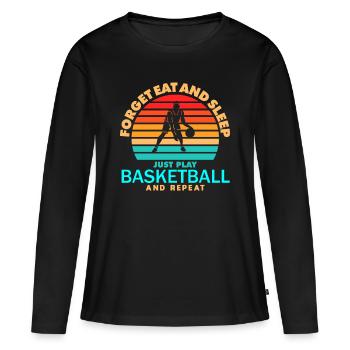 Basketball Free Throw Dunk Three Basketball Player - Women's Premium Organic Long Sleeve Shirt - black - Front - Julia (174cm)