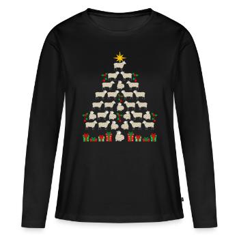 Shepherd Christmas Shepherd Sheep - Women's Premium Organic Long Sleeve Shirt - black - Front - Julia (174cm)