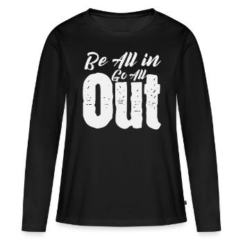 Be All in Go All Out - Pokern - T-shirt manches longues Premium bio Femme - noir - Devant - Julia (174cm)