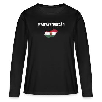 Magyarorszag, Ungarn, Ungarisch - Frauen Premium Bio Langarmshirt - Schwarz - Vorne - Julia (174cm)