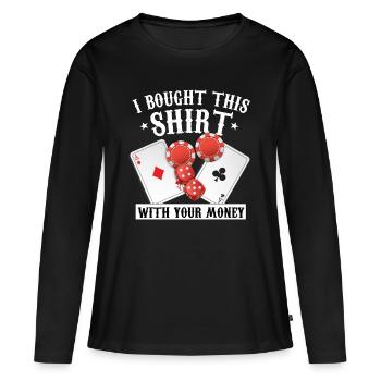Poker - Frauen Premium Bio Langarmshirt - Schwarz - Vorne - Julia (174cm)