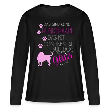 Continental Bulldog Conti Bulldoggen Hunde - Frauen Premium Bio Langarmshirt - Schwarz - Vorne - Julia (174cm)
