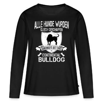 Colorbulls Conti Bulldoggen Continental Bulldogs - Frauen Premium Bio Langarmshirt - Schwarz - Vorne - Julia (174cm)