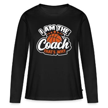 Basketball Streetball Dunking Coach Basket - Women's Premium Organic Long Sleeve Shirt - black - Front - Julia (174cm)