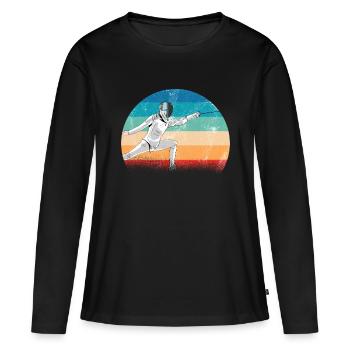 Escrime conception escrime masque duel sabre sport - T-shirt manches longues Premium bio Femme - noir - Devant - Julia (174cm)