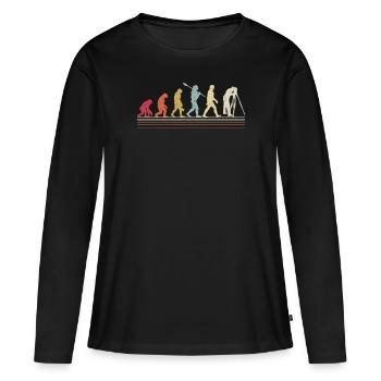 Land Surveyor evolution, funny land surveyor - Women's Premium Organic Long Sleeve Shirt - black - Front - Julia (174cm)