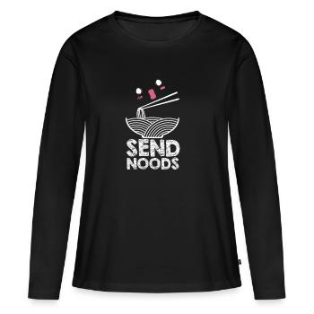 Send Noods - Frauen Premium Bio Langarmshirt - Schwarz - Vorne - Julia (174cm)