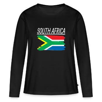 Afrique du Sud - T-shirt manches longues Premium bio Femme - noir - Devant - Julia (174cm)