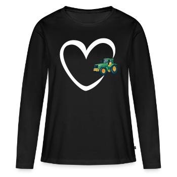 Farmer Heart Tracktor Farmer Bulldog - Women's Premium Organic Long Sleeve Shirt - black - Front - Julia (174cm)