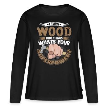 Charpentier charpentier charpentier - T-shirt manches longues Premium bio Femme - noir - Devant - Julia (174cm)