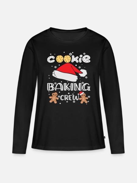 Cookie Baking Crew - Frauen Premium Bio Langarmshirt - Schwarz