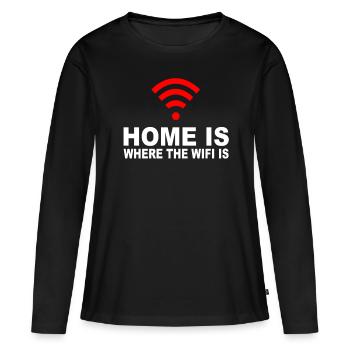 Wireless Wifi Wlan Gamer IT-Programmierer Geschenk - Frauen Premium Bio Langarmshirt - Schwarz - Vorne - Julia (174cm)
