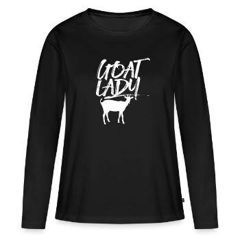 chèvres chèvres chèvre - T-shirt manches longues Premium bio Femme - noir - Devant - Julia (174cm)