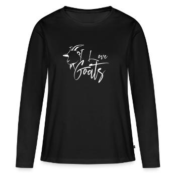 J’aime chèvre chèvre chèvre chèvre de maison - T-shirt manches longues Premium bio Femme - noir - Devant - Julia (174cm)