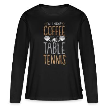 table tennis table tennis racket table tennis player - Women's Premium Organic Long Sleeve Shirt - black - Front - Julia (174cm)