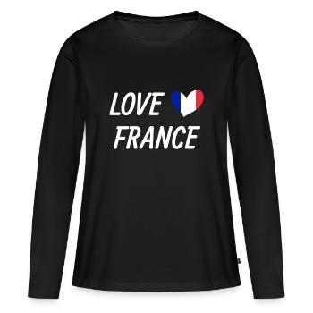 France - T-shirt manches longues Premium bio Femme - noir - Devant - Julia (174cm)