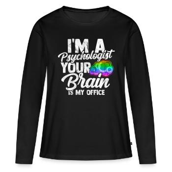 Psychologue thérapeute cerveau psyché Freud - T-shirt manches longues Premium bio Femme - noir - Devant - Julia (174cm)