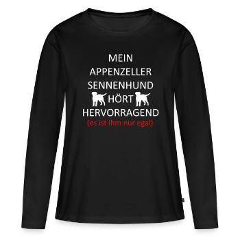 Appenzeller Sennenhund Hunde Sennenhunde - Frauen Premium Bio Langarmshirt - Schwarz - Vorne - Julia (174cm)